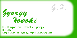 gyorgy homoki business card