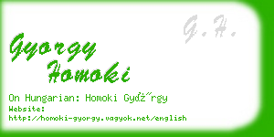 gyorgy homoki business card